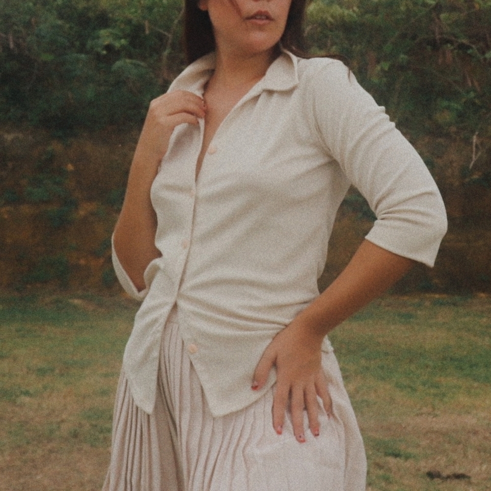 Beige button down - Picture 3 of 3